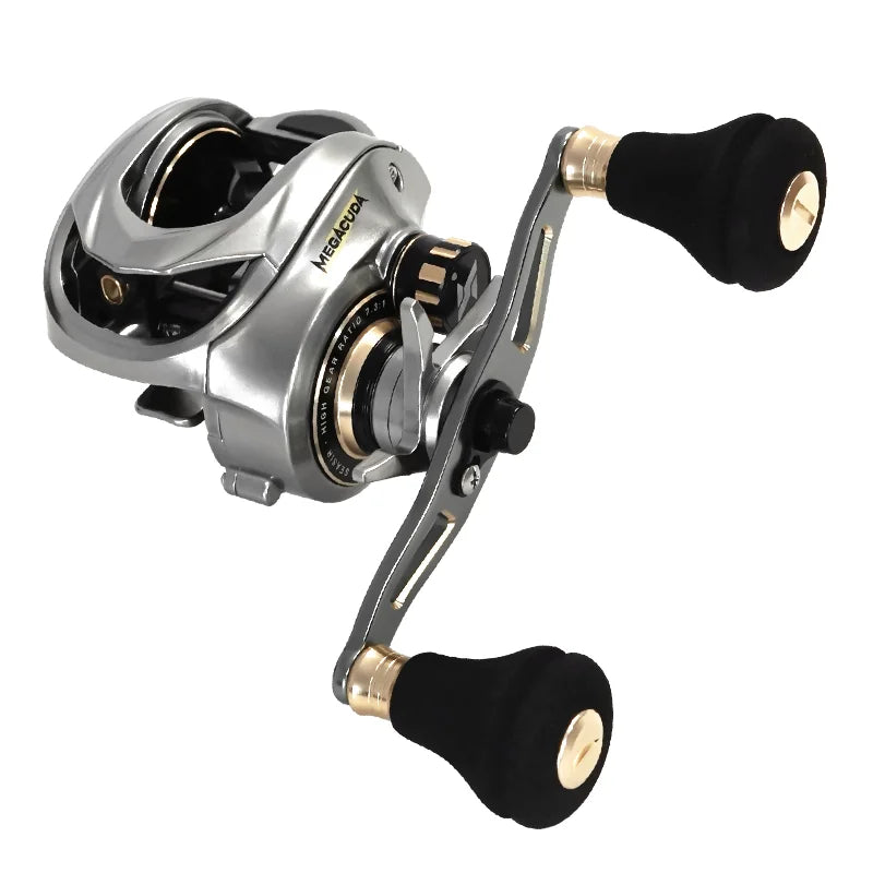 Baitcasting Reel Drag 15KG Deep Spool 6.5:1 Aluminum Frame Carbon Side Double Handle Jigging Metal Reel Seawater