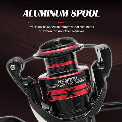 Rooblinos NX Spinning Fishing Reels For Saltwater Freshwater Metal Spool Left/Right Interchangeable Trout Carp Fishing Tackle