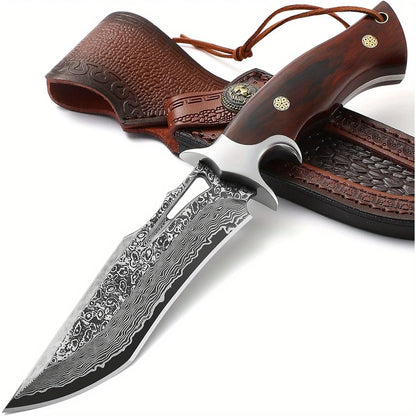 A large Damascus stainless steel knife, convenient to carry and sharp.