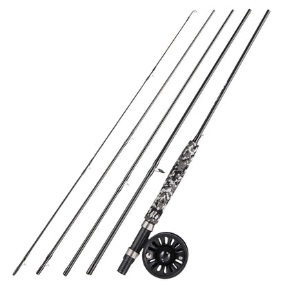 Fly Fishing Rod and Reel Multi-section Fly Fishing Combination for Trout Fishing Suitable for Stream Leisure Fishing