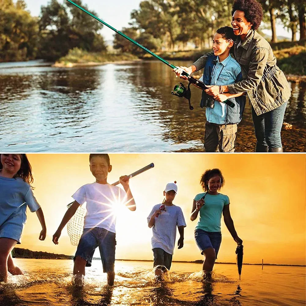 Telescopic Fishing Rod and Reel Kit 1.8M 2.1M Telescopic Rod with 5.2:1 3BB Fishing Reel Max Drag 5kg Fishing Combo