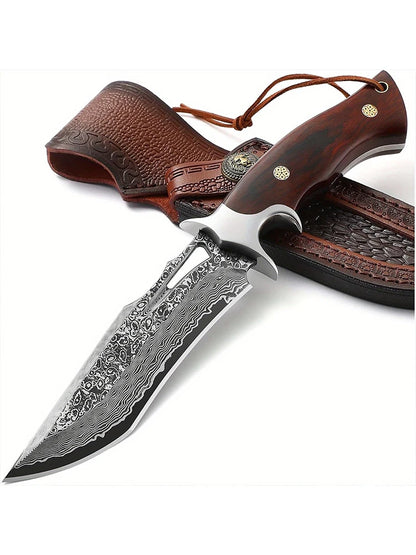 A large Damascus stainless steel knife, convenient to carry and sharp.