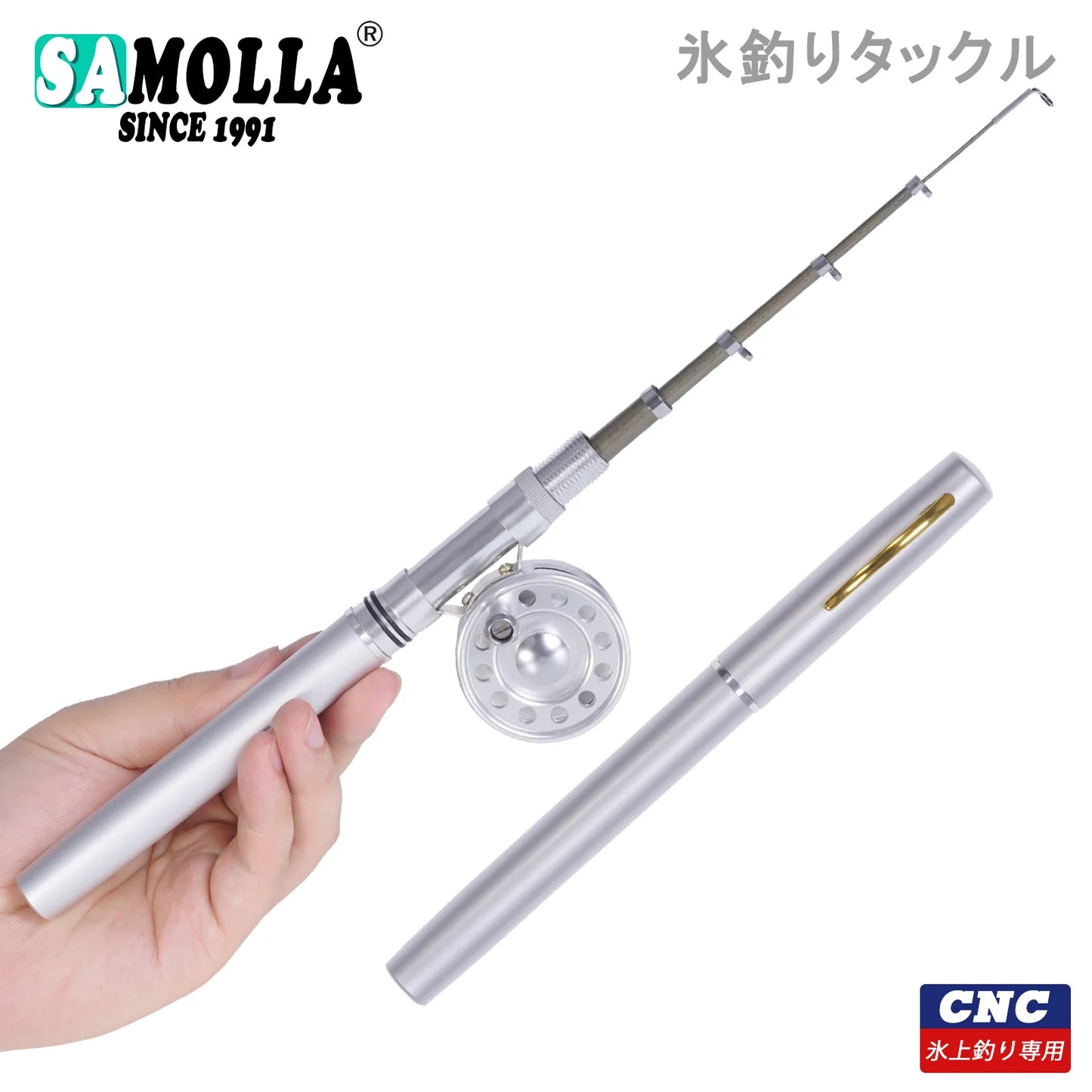 Telescopic Mini Fishing Pole And Reel Combo Set Pen Shape Folded Winter Boat Ice Fishing Rod With Aluminum Alloy Fly Reel Wheel