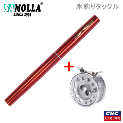 Telescopic Mini Fishing Pole And Reel Combo Set Pen Shape Folded Winter Boat Ice Fishing Rod With Aluminum Alloy Fly Reel Wheel
