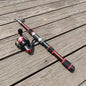 Telescopic Fishing Rod and Reel Kit 1.8M 2.1M Telescopic Rod with 5.2:1 3BB Fishing Reel Max Drag 5kg Fishing Combo