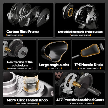 Ultralight Baitcasting Reel BFS Fishing Reel 7.0：1 Gear Ratio Saltwater 8+1BB 6KG Power Baitcaster