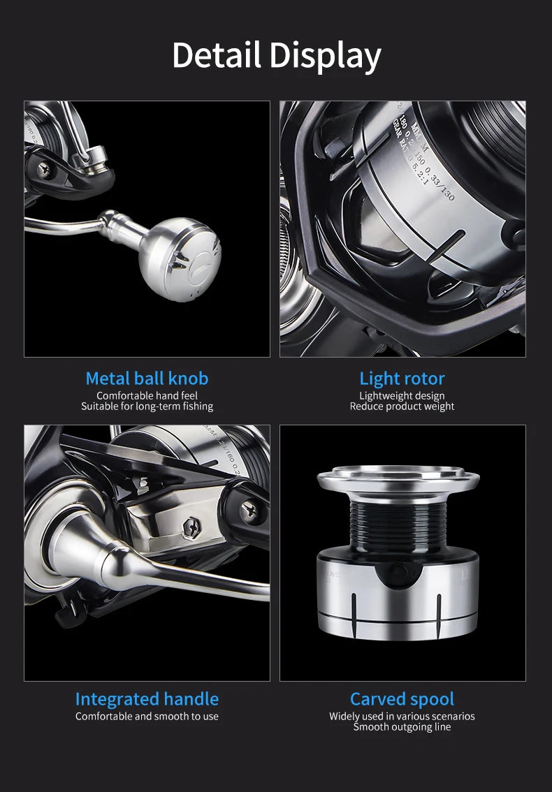 New arrival Saltwater Fishing Reel Metal Ball Knob Spinning Reels  15KG Water-Proof Reels