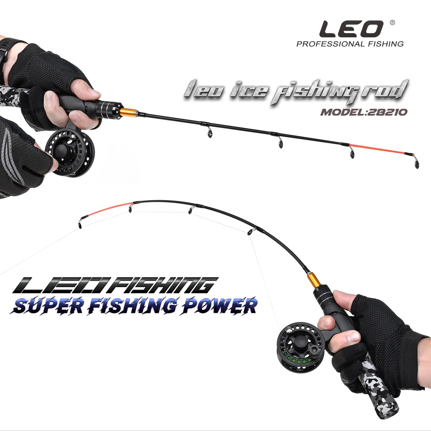 Ice Fishing Rod and Reel Combos with Complete Kits JIG Hooks Soft Lures and Carrier Bag 50cm/19.7inch Full Set