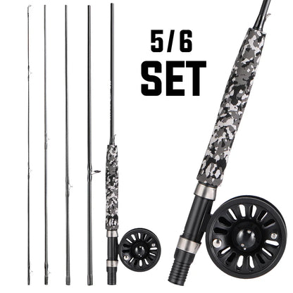Fly Fishing Rod and Reel Multi-section Fly Fishing Combination for Trout Fishing Suitable for Stream Leisure Fishing