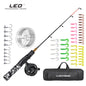 Ice Fishing Rod and Reel Combos with Complete Kits JIG Hooks Soft Lures and Carrier Bag 50cm/19.7inch Full Set