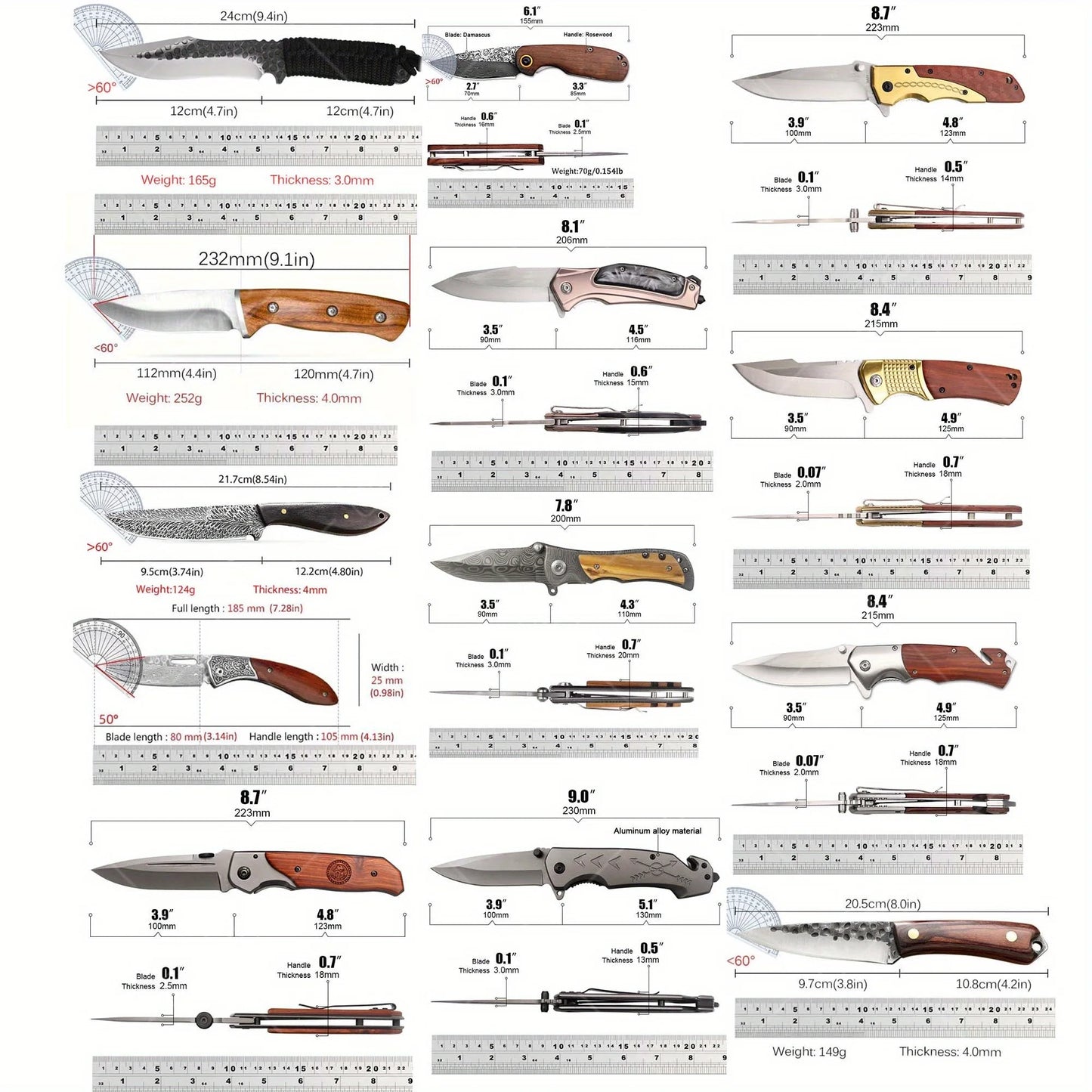 Mystery Surprise Gift Box Including Multi-function Outdoor Utility Knife High Carbon Steel Folding Knife with Non-slip Handle