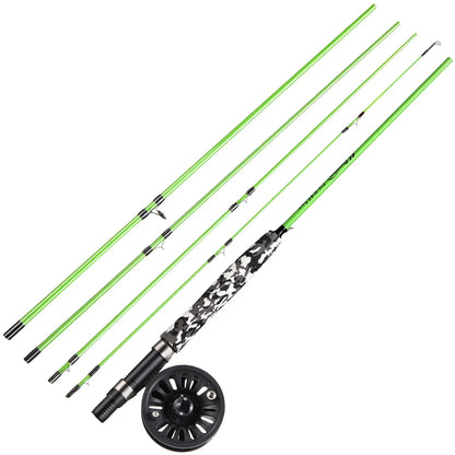 Fly Fishing Rod and Reel Multi-section Fly Fishing Combination for Trout Fishing Suitable for Stream Leisure Fishing