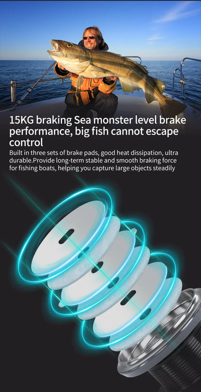 New arrival Saltwater Fishing Reel Metal Ball Knob Spinning Reels  15KG Water-Proof Reels