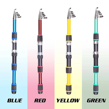Telescopic Fishing Rod and Reel Kit 1.8M 2.1M Telescopic Rod with 5.2:1 3BB Fishing Reel Max Drag 5kg Fishing Combo