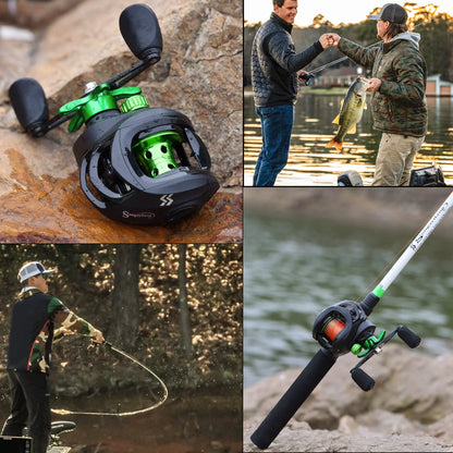 Baitcasting Reel 7.2:1 Gear Ratio Max Drag 10kg Wheel Metal Spool Trolling Reel for Freshwater Carp Fishing