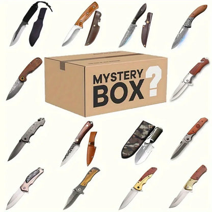Mystery Surprise Gift Box Including Multi-function Outdoor Utility Knife High Carbon Steel Folding Knife with Non-slip Handle