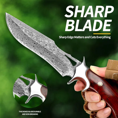 A large Damascus stainless steel knife, convenient to carry and sharp.